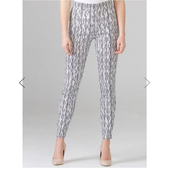 Joseph Ribkoff Black & White Striped Stretch Pullon Pants Size 10 - Picture 3 of 14